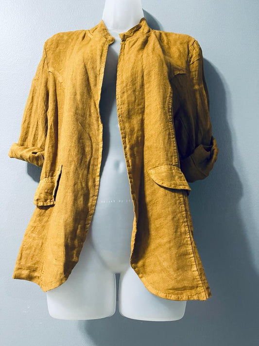 Mustard Angel Wings Linen Shirt