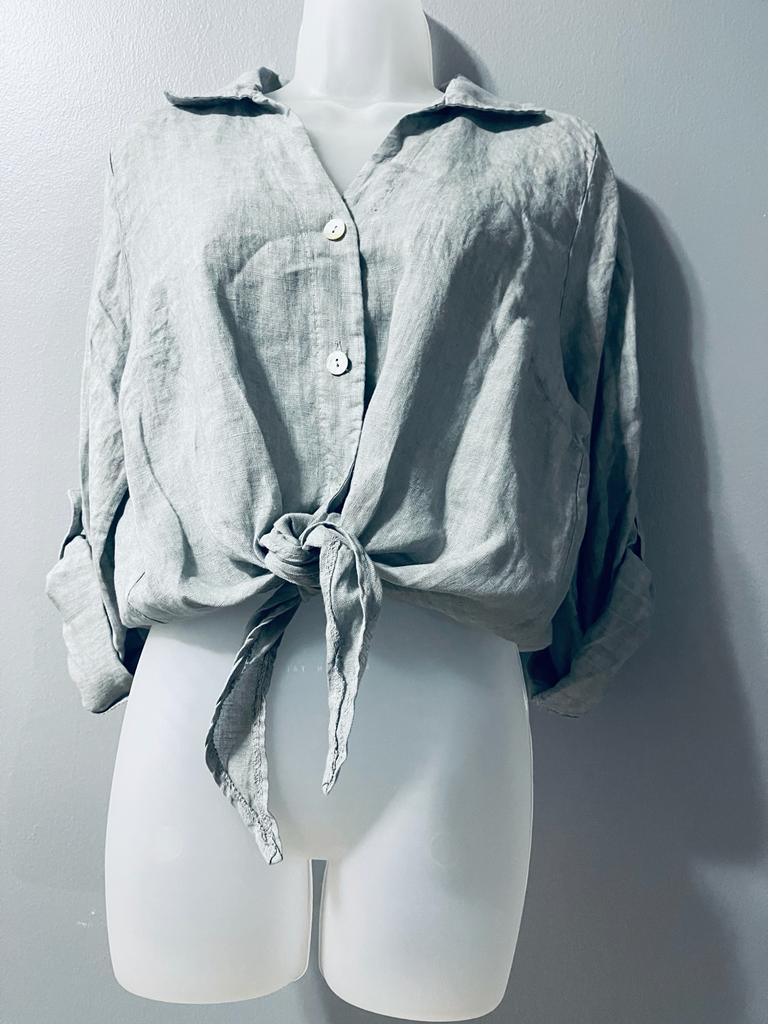 Knotted Linen Shirt