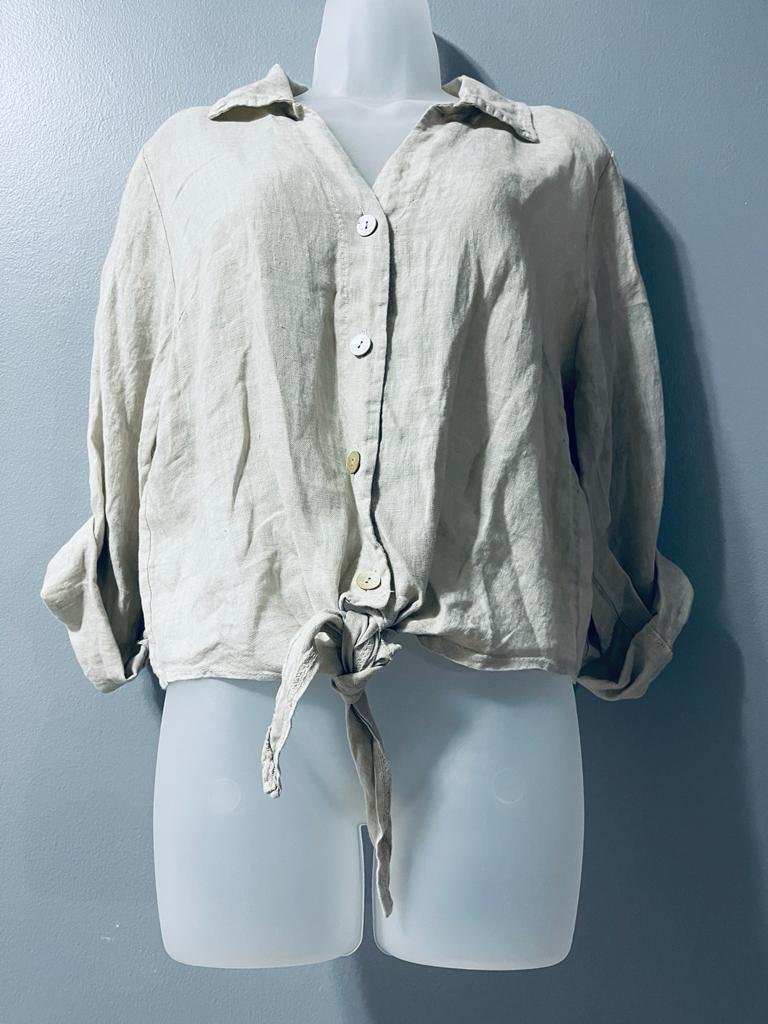 Knotted Linen Shirt