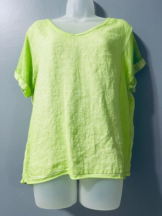 Neon Green Washed Shirt