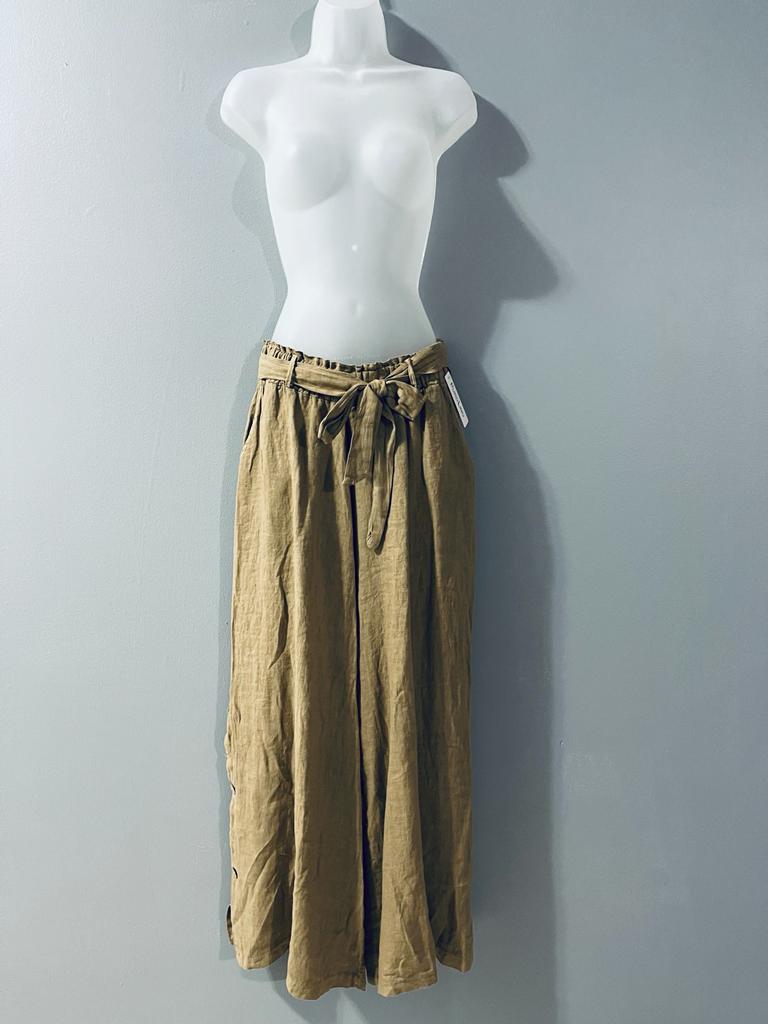 String Low Side Button Pants