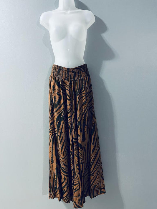 Brown Zebra Pattern Long Pants