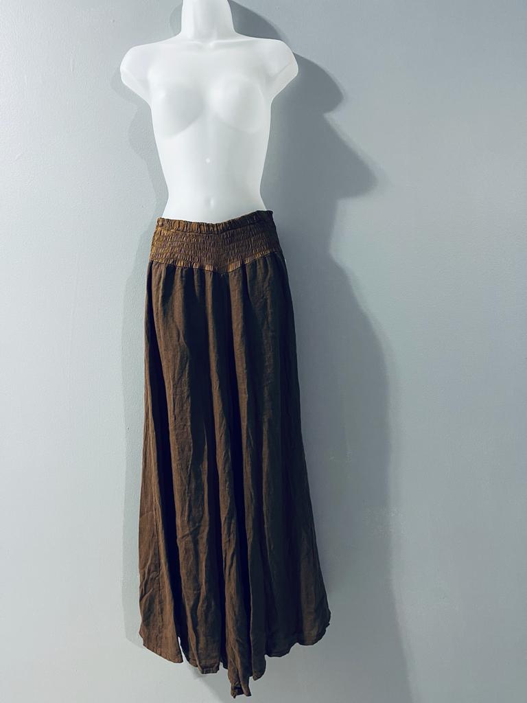 Brown Linen Long Pants