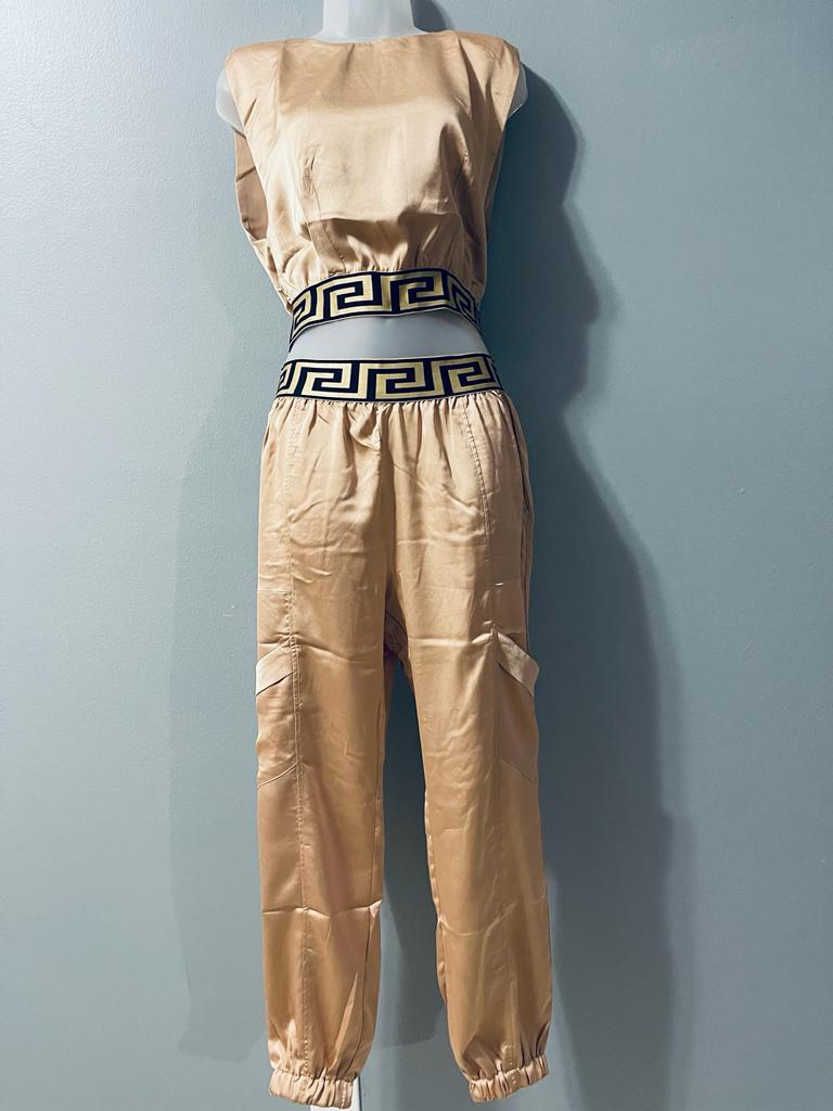 Gold Pattern top and Pants Set