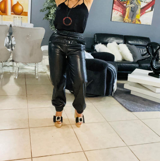 Black Leather Skinny Pants